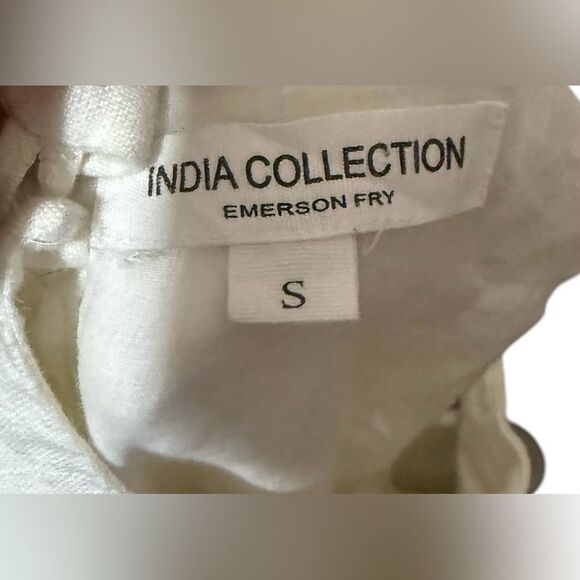 Emerson Fry India Collection Marcelle Keyhole Dress, Ivory Linen Size Small - Picture 7 of 7